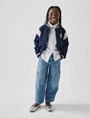 Girls Utility Barrel Jeans