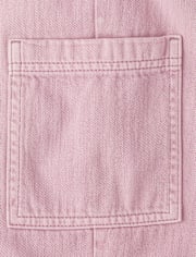 Girls Garment Dyed Utility Barrel Jeans