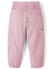 Girls Garment Dyed Utility Barrel Jeans