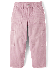 Girls Garment Dyed Utility Barrel Jeans
