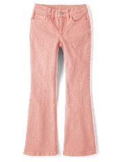 Girls Garment Dyed High Rise Flare Jeans