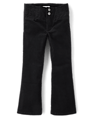 Girls Pleated Corduroy Flare Pants