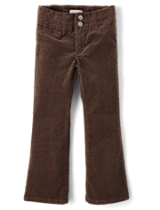 Girls Pleated Corduroy Flare Pants