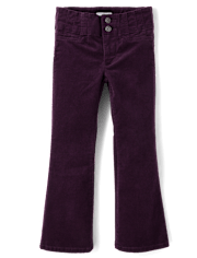 Girls Pleated Corduroy Flare Pants