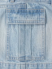 Girls Denim Cargo Skirt