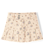 Jupe-short plissée à fleurs pour fille
