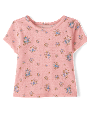 Baby And Toddler Girls Floral Pointelle Baby Tee