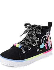 Girls Doodle High Top Sneakers