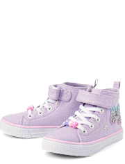 Toddler Girls Holographic Butterfly High Top Sneakers