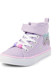Toddler Girls Holographic Butterfly High Top Sneakers
