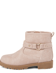 Toddler Girls Heart Moto Boots