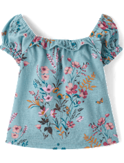Baby And Toddler Girls Floral Puff Sleeve Top