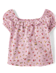 Baby And Toddler Girls Floral Puff Sleeve Top