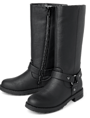 Girls Tall Moto Boots