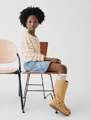 Girls Tall Moto Boots