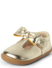Baby And Toddler Girls First Steps Bow Mary Jane Shoes