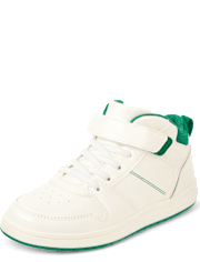 Boys Contrast Cuff Mid Top Sneakers