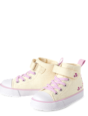 Toddler Girls Embroidered Floral High Top Sneakers