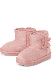 Toddler Girls Bow Platform Teddy Boots