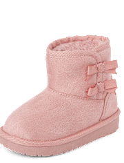 Toddler Girls Bow Platform Teddy Boots