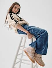 Girls Wedge High Top Sneakers