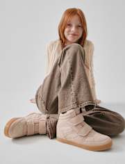 Girls Wedge High Top Sneakers