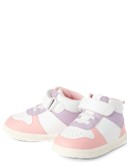 Baby And Toddler Girls First Steps Colorblock High Top Sneakers