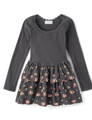 Girls Floral V-Waist Dress