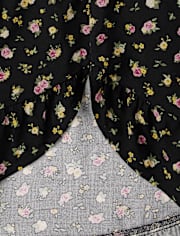 Girls Floral Smocked Midi High Low Dress