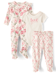 Baby Girls Bow 3-Piece Take Me Home Set