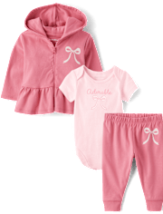 Baby Girls Bow 3-Piece Outfit Set