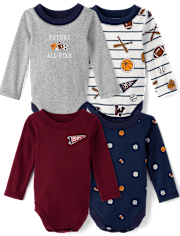 Baby Boys Sports Bodysuit 4-Pack
