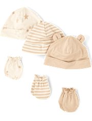 Baby Star Hat And Mittens 6-Piece Set