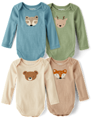 Baby Animal Bodysuit 4-Pack