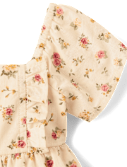 Baby Girls Floral Ruffle Fit And Flare Dress
