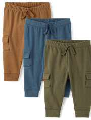 Baby Boys Cargo Jogger Pants 3-Pack