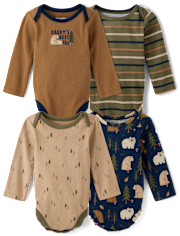 Baby Boys Bear Bodysuit 4-Pack