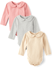 Baby Girls Peter Pan Bodysuit 4-Pack