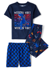 Boys Dino Weekend Vibes 3-Piece Pajama Set