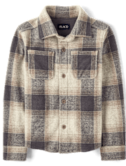 Kids Plaid Knit Button Up Shirt