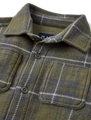Kids Plaid Knit Button Up Shirt