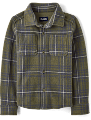 Kids Plaid Knit Button Up Shirt