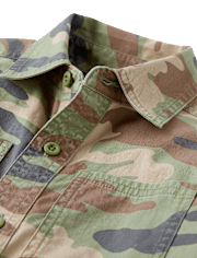 Kids Camo Utility Button Up Shirt