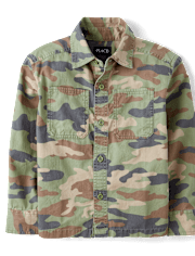Kids Camo Utility Button Up Shirt