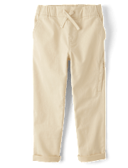 Boys Stretch Roll Cuff Pull On Chino Pants