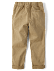 Boys Stretch Roll Cuff Pull On Chino Pants