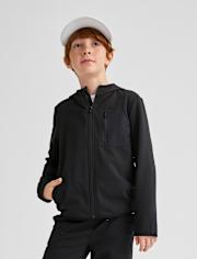 Boys Cozy Tech Zip Up Hoodie