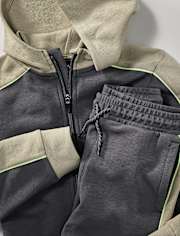 Boys Colorblock Scuba Zip Up Hoodie