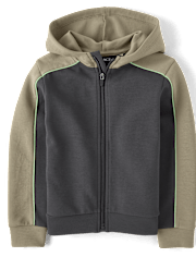 Boys Colorblock Scuba Zip Up Hoodie