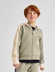 Boys Colorblock Scuba Zip Up Hoodie